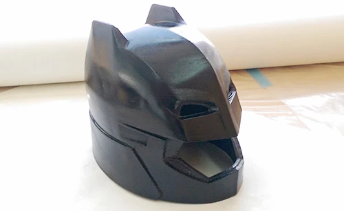 Assembled 3D Printed Batman Helmet Painted Black