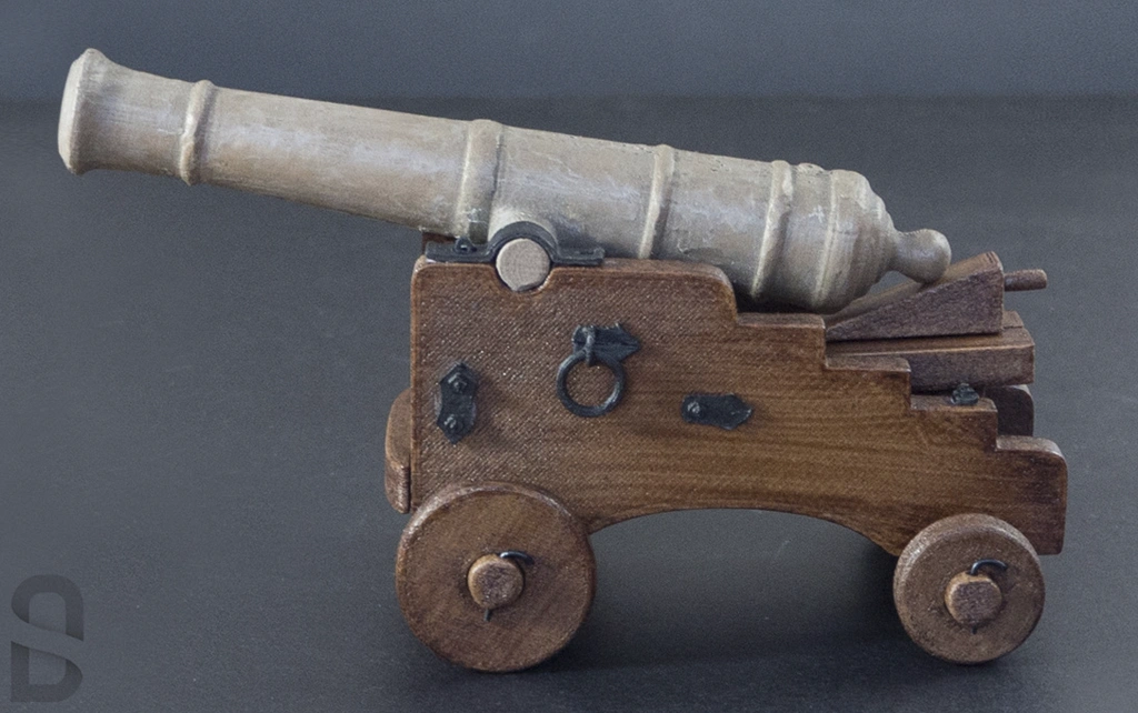 3D Printed Bronze Cannon - Side View
