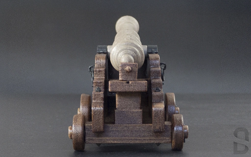 3D Printed Bronze Cannon - Rear View