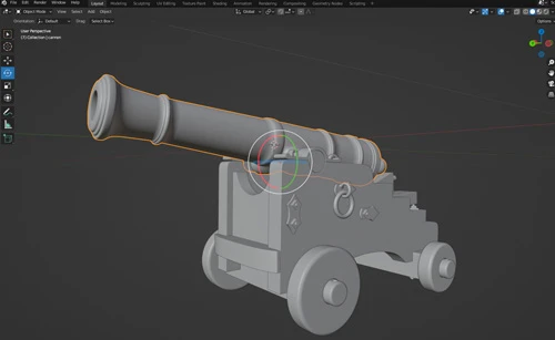 3D Model of Bronze Cannon