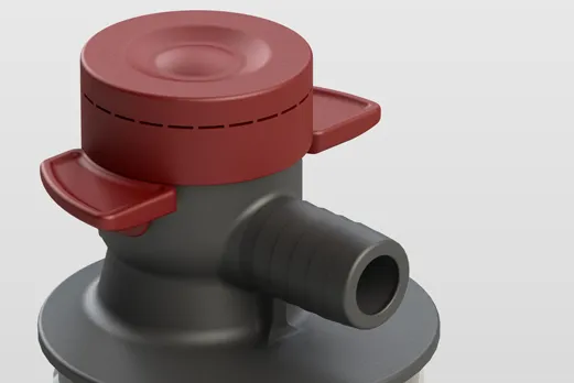 Render 3D de grifo de plástico