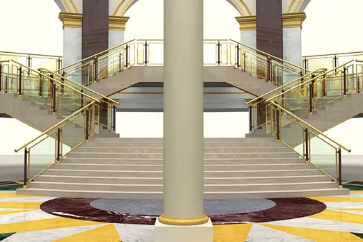 Render 3D de centro comercial