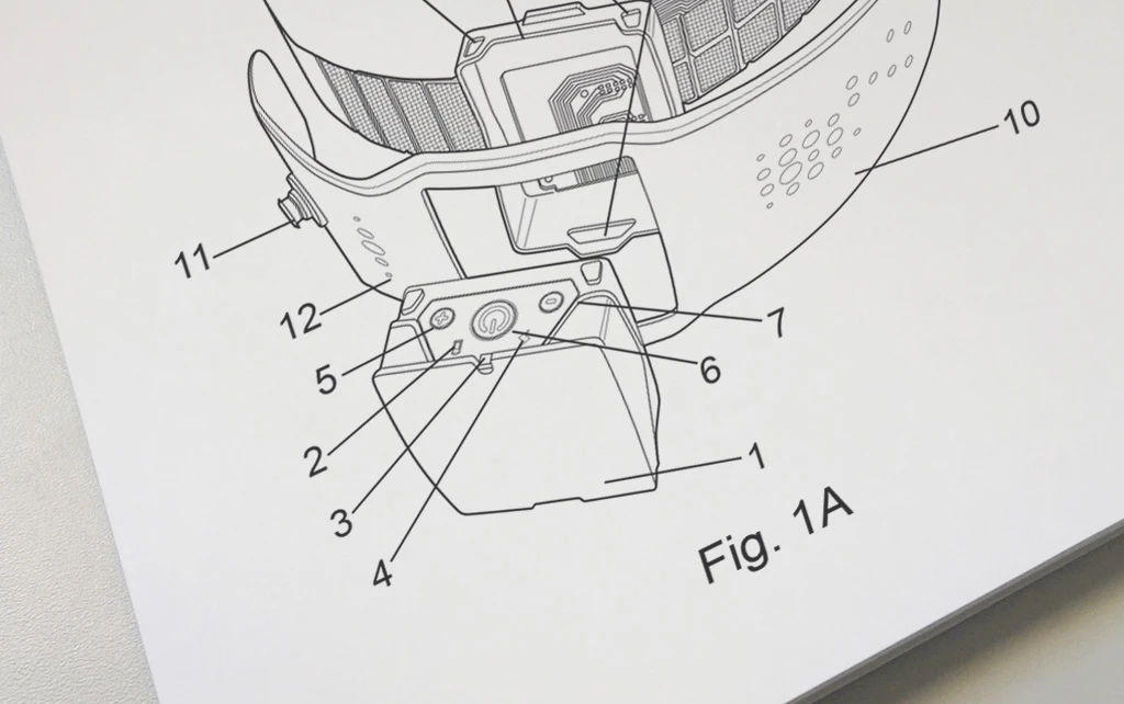 Vista parcial de un dibujo de patente